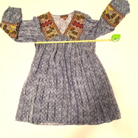 Anthropologie Bhanuni by Jyoti Embroidery Beaded Peasant Dress Tunic Boho Hippie - Picture 10 of 13